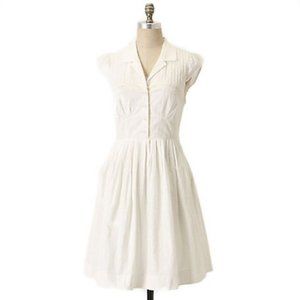 Anthropologie Maeve White Beda Shirt Dress, Size 0